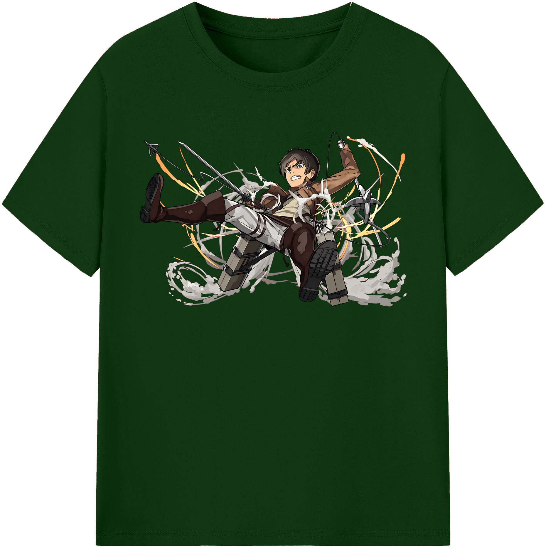 （画像用） 進撃の巨人 エレン･イェーガー Attack on Titan Eren Jäger 綿100％半袖Tシャツ（フロントプリント）